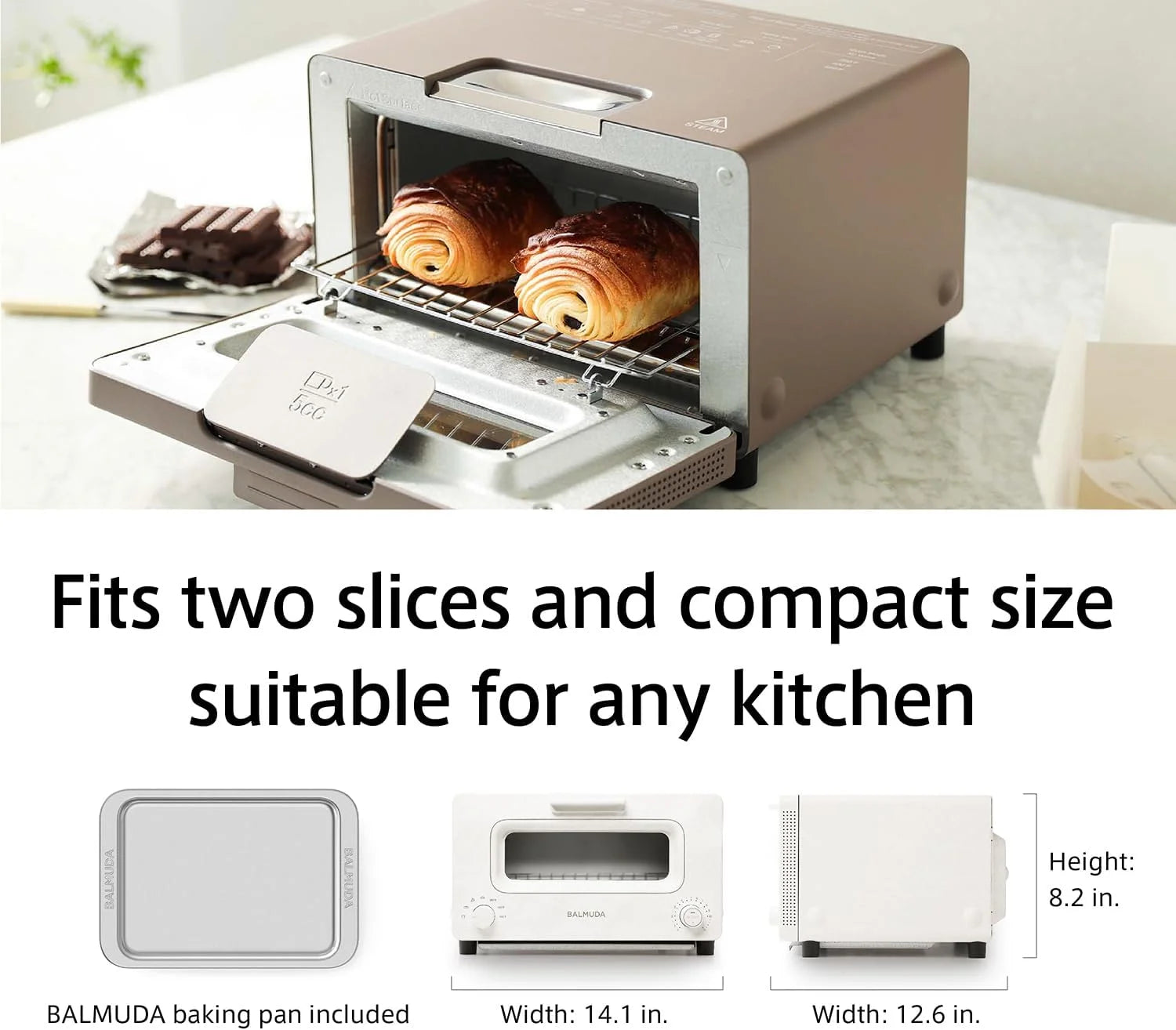 BALMUDA The Toaster | Steam Oven Toaster | 5 Cooking Modes | Precise Heat Control | White