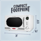 Nostalgia Retro Countertop Microwave Oven - Large 1000-Watt - 1.1 cu ft - 12 Pre-Programmed Cooking Settings - Digital Clock - Kitchen Appliances - Black