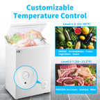 WANAI 3.5 Cu.ft,Chest Freezer,Deep Freezer,Removable Storage Basket Freezer,White