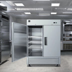 NSF 55 in. 2-Door Reach In Commercial Freezer 47 Cu.Ft. Stainless Steel Freezer Solid Door C55F
