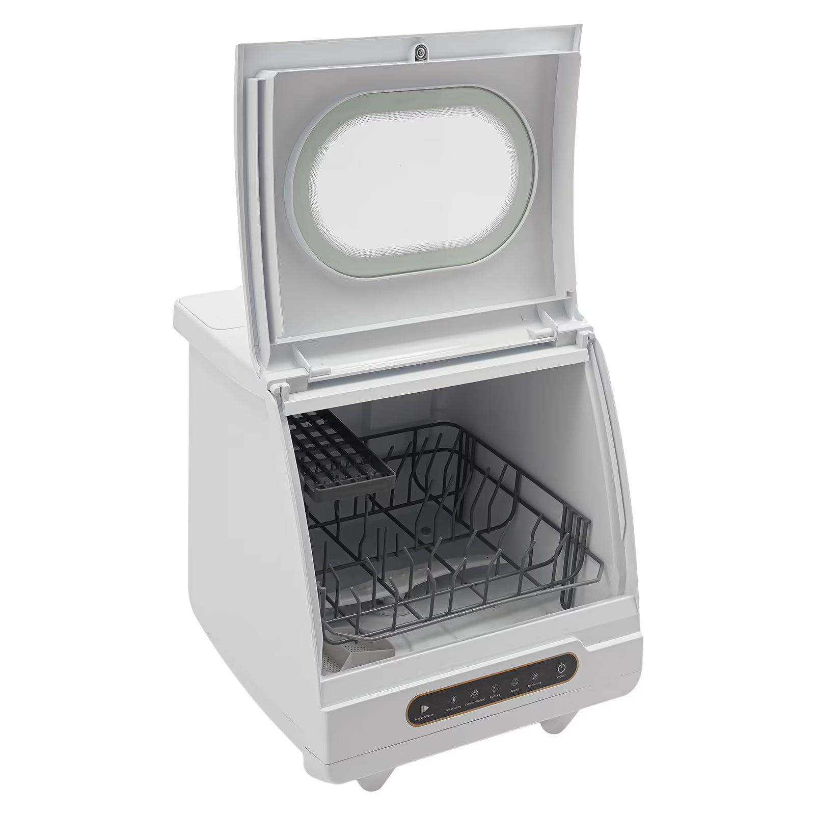 ToppiJoy Portable Countertop Dishwasher with 5 Washing Functions, Quick Wash, Sterilization & Energy-Saving Design �C Ideal for Small Kitchens, Apartments, and Family Homes