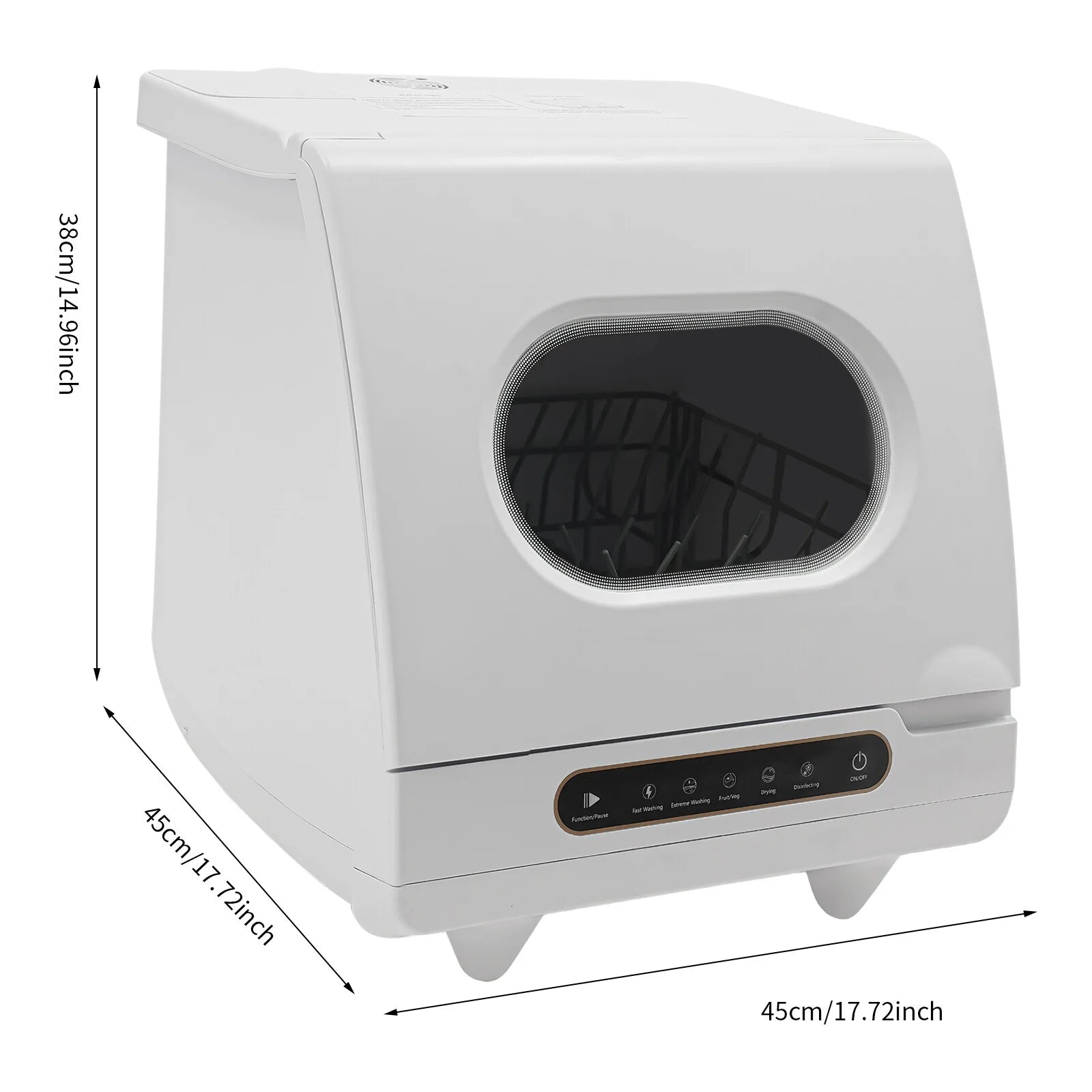 Portable Countertop Dishwasher 5 Washing Programs with Water Tank Leak-Proof Dry