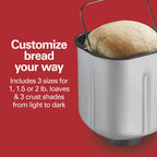 Hamilton Beach 2 lb Bread Maker Machine, Artisan Dough Bread Maker with 14 Settings, Black & Stainless Steel