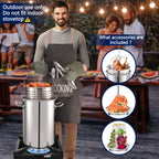 64QT Stainless Steel Pot with 200,000BTU Propane Fryer, Seafood Boil Pot, Crab Boil Pot, Lobster Pot, Shrimp Boil Pot, Tamale Steamer Pot with Basket and Turkey Fryer Burner