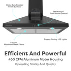 CIARRA Black Range Hood 30 inch Wall Mount Vent Hood Ductless Ducted Convertible CAB206P75