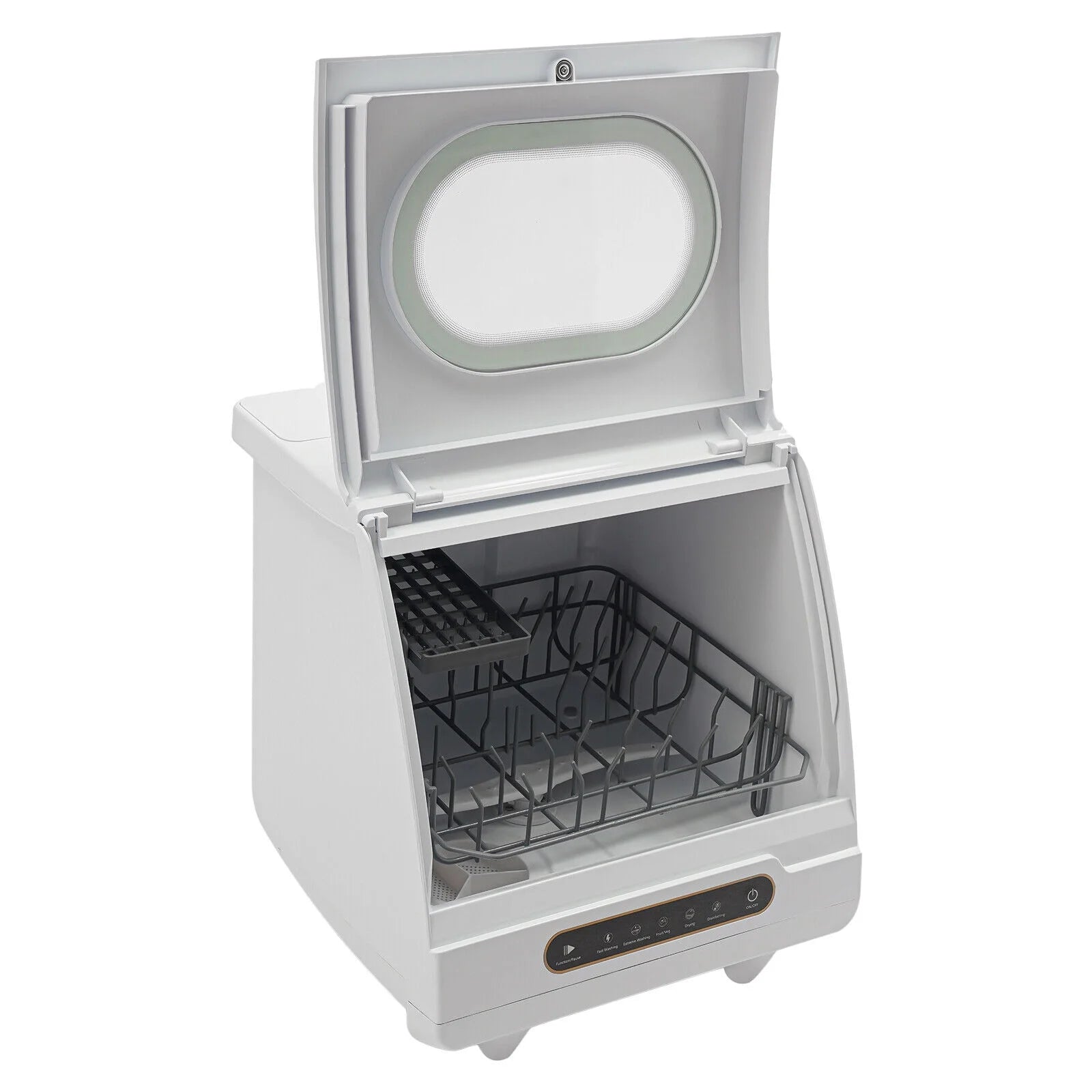 Portable Countertop Dishwasher, Compact, Low Noise, 5 Washing Programs, Mini Dishwasher with Water Tank Leak-Proof Dry