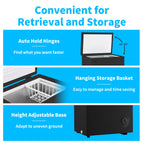 3.5 Cubic Chest Freezer, Compact Deep Freezer with Top Open Door and Removable Storage Basket, 7 Gears Temperature Control, Energy Saving, for Office Dorm or Apartment
