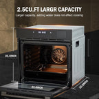 24" Built-In Electric Wall Oven with Air Fryer, 2.5 Cu.Ft Capacity, 8 Baking Modes & Steam Cooking