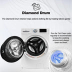 Smad 27 in 120V 4.5 Cu ft Front Load Quick Washing Machine, Quiet Inverter Motor, Steam and Water Plus Functions