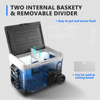 Simzlife 12V Car Refrigerator, 37QT Electric Cooler DC/AC, -4�H~68�H, RV Freezer Fridge Cooler with Wheels & 2 Baskets