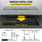 VEVOR 30'' Radiant Electric Cooktop in Black with 4 Burners