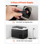 VEVOR Portable Car Refrigerator 53 Qt, 12V Portable Freezer with Single Zone, 12/24V DC & 110-240V AC Electric Cooler with -4�H-68�HCooling Range, for Car Truck Vehicle RV Boat Outdoor & Home use