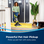 BISSELL Bagless Upright Vacuum, PowerForce Helix Rewind, Pet Deluxe, Live Extension Wand, ScatterFree Tech, Pet TurboBrush, Dusting Brush, Crevice Tool, XL Dust Cup, and Corded Rewind, 3335, Green
