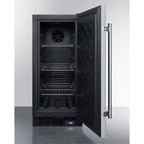 15" wide frost-free freezer for built-in or freestanding use, with integrated door frame to accept overlay panels