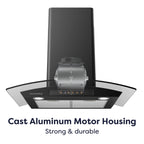 CIARRA Wall Mount Range Hood 30 inch with Tempered Glass 450 CFM Kitchen Vent Hood Ductless Ducted Convertible CAS50275