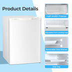 WAA Small Upright Freezer, 2.3 Cu.ft, Removable Shelves, Black