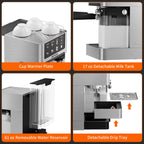 AIRMSEN Espresso Machine with Color Touchscreen, 20 Bar Cappuccino Latte Machines with Automatic Milk Frother, Dual Boiler Stainless Steel Espresso Maker for Home, 1350W