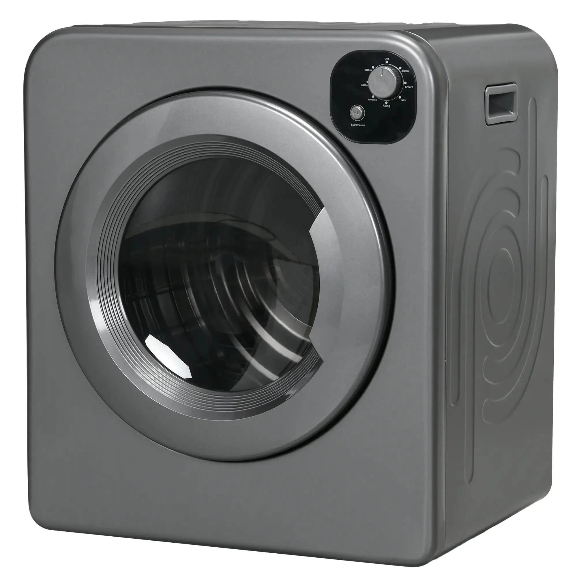 Resenkos Compact Laundry Dryer 1300W Portable Clothes Dryer with 3.2 cu.ft Stainless Steel Drum, Front Load Electric Dryer, Gray
