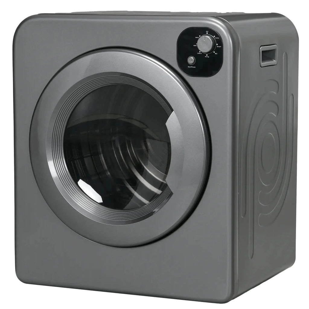 Resenkos Compact Laundry Dryer 1300W Portable Clothes Dryer with 3.2 cu.ft Stainless Steel Drum, Front Load Electric Dryer, Gray