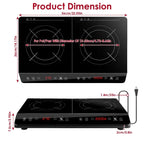 Dual Burner Induction Cooktop, 9 Power/Temperature Levels with Smart Timer, Safety Lock for Simmer/Fry/Boil
