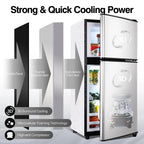 GGTB Retro Compact Two Door Refrigerator, Black, 3.0 Cu ft