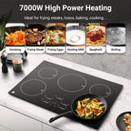 Sunmaki 30-Inch Electric Cooktop, 5-Burner Built-in Ceramic Glass Stove Top with Touch Control, 10600W