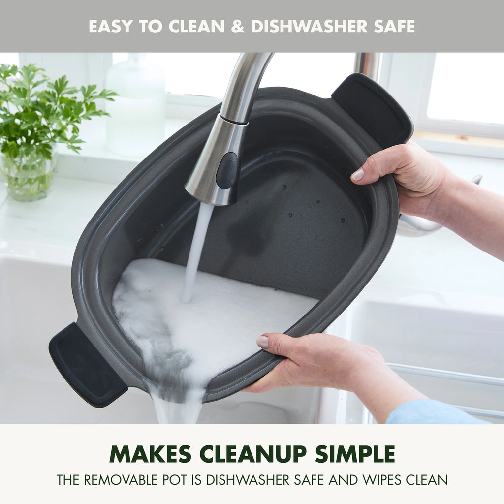 GreenPan 6-Quart, 14-in-1 Slow Cooker, Family Size, Ceramic Nonstick, Dishwasher Safe Parts, Black