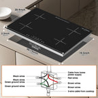 VoltCuisine Double/Dual Induction Cooktop 2 Burner, Shatter-proof Flat Glass Top, 9 Heat Settings, LED Touch Display with Child Safety Lock & Overheat Protection
