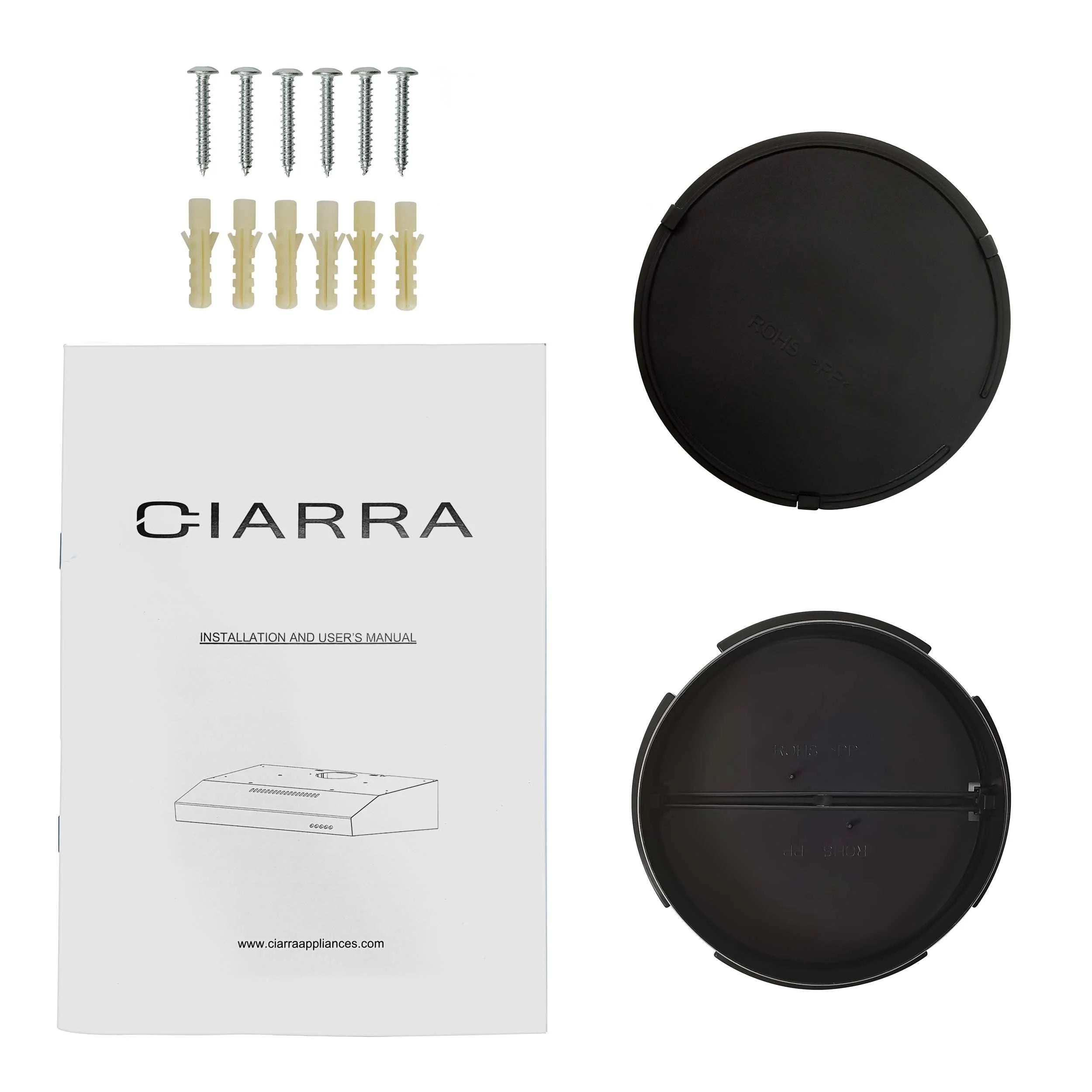 CIARRA Range Hood 30 inch Under Cabinet Ductless Ducted Convertible Slim Stove Vent Hood CAS90575