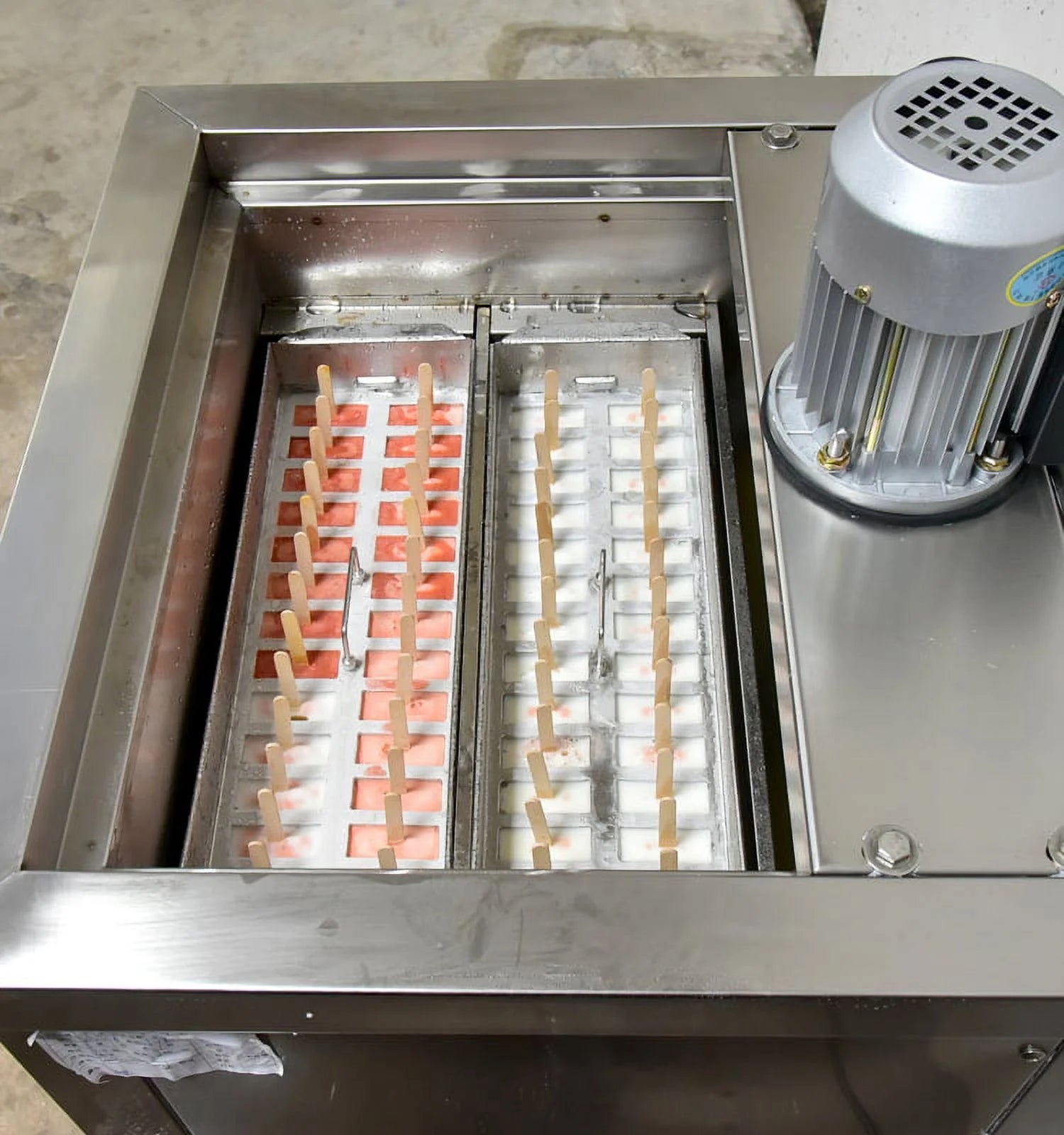 Kolice Commercial Slim Molds Popsicle Ice Cream Machine,Ice Bars, Ice Pops Maker-2 Mold Included