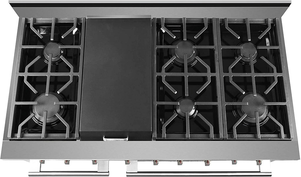NXR 48" Stainless Steel Propane Gas Range with 7.2 cu. ft. Convection Oven & Under Cabinet Hood Bundle SC4811LP RH4801