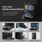 Roborock Qrevo Series Robot Vacuum and Mop, Auto Mop Washing&Drying, 8000Pa Suction, Self-Emptying, Anti-Tangle Brushes, Smart Obstacle Avoidance (QV 35A)