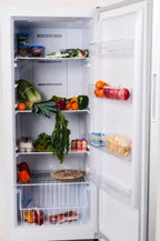 Hamilton Beach 17 cu. ft. Convertible Freezer Refrigerator, Upright Fridge Freezer with Electronic Temperature Control, Energy Efficient White Convertible Fridge - HBFRF1798, White