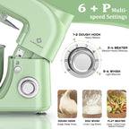 LINKChef Stand Mixer, 5.3QT 800W 6+P Speeds with Whisk, Dough Hook and Beater (White)