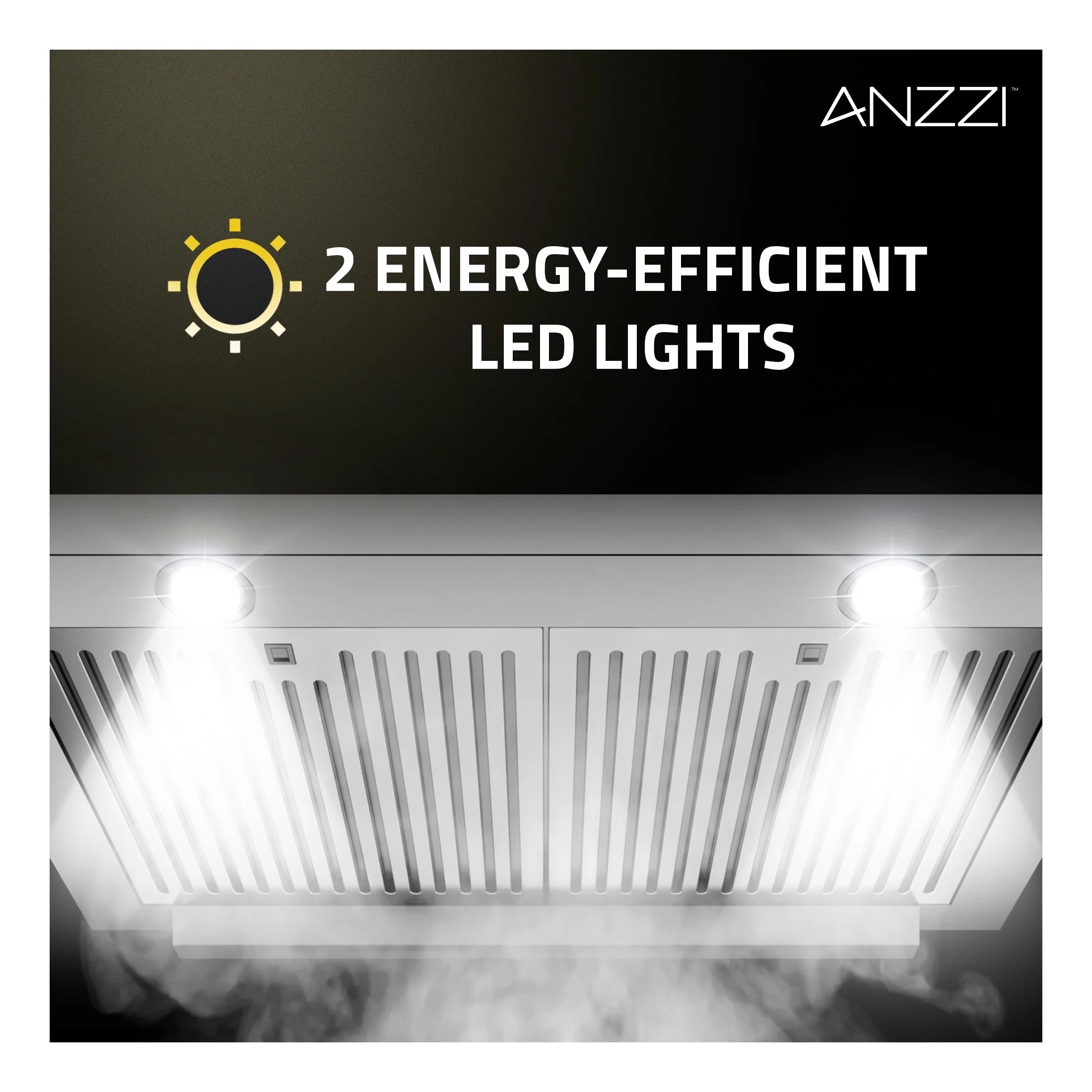 Anzzi RH-AZ0391TSS 36 in. 600 CFM 4-Speed Stainless Steel Under Cabinet Convertible Residential Range Hood with LED Lamp