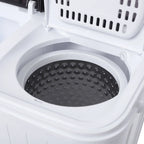 Compact Twin Tub with Built-in Drain Pump XPB35-188S 14.3(7.7 6.6)lbs Semi-automatic Gray Cover Washing Machine
