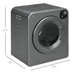 HOMCOM Compact Laundry Dryer Machine, 1300W, 3.22 Cu. Ft. Electric Automatic Portable Clothes Dryer with 7 Drying Modes and Stainless Steel Tub for Apartment or Dorm, White