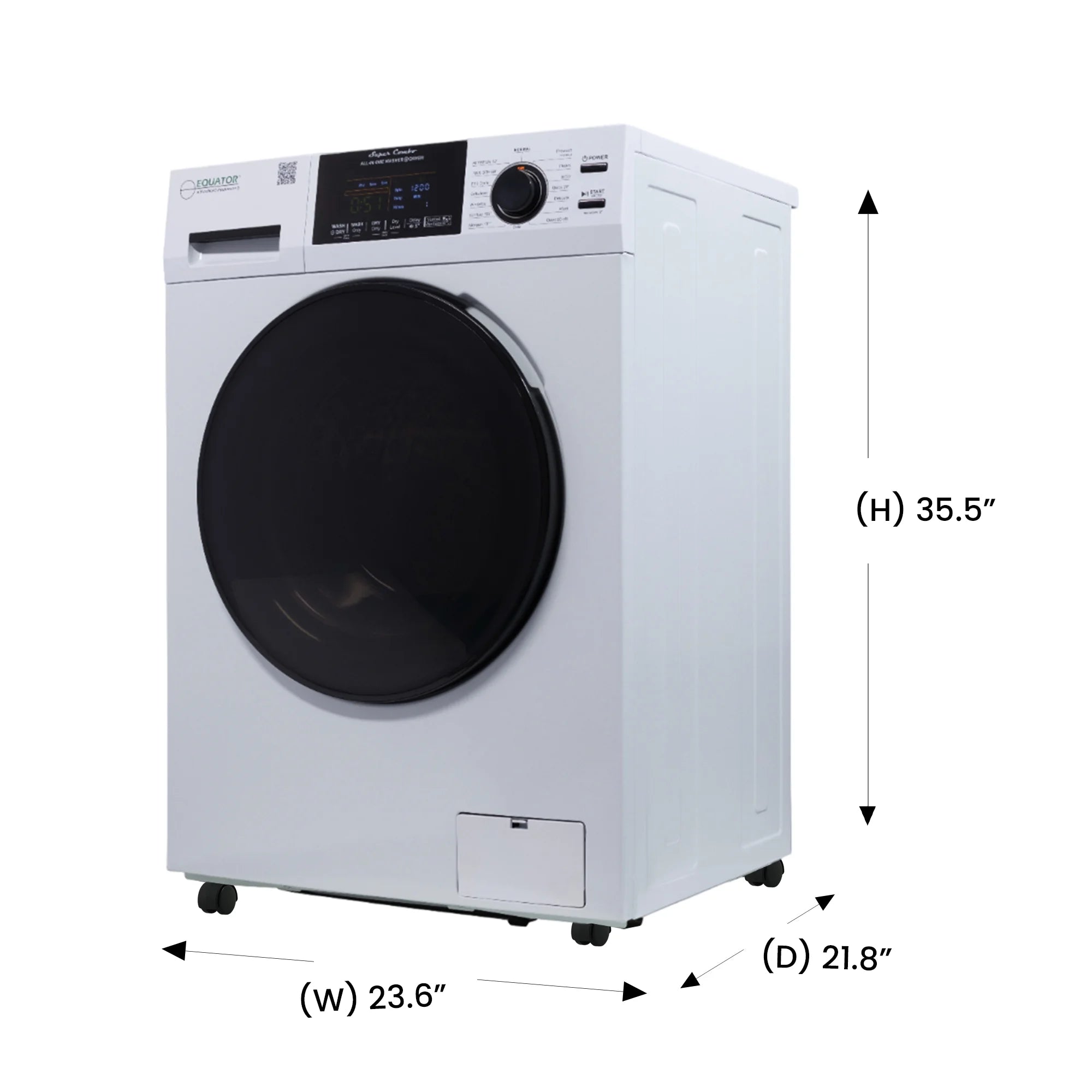 Equator 1.6cf 110V Vented/Ventless Sani Combo Washer Dryer Pet Cycle + Pedestal