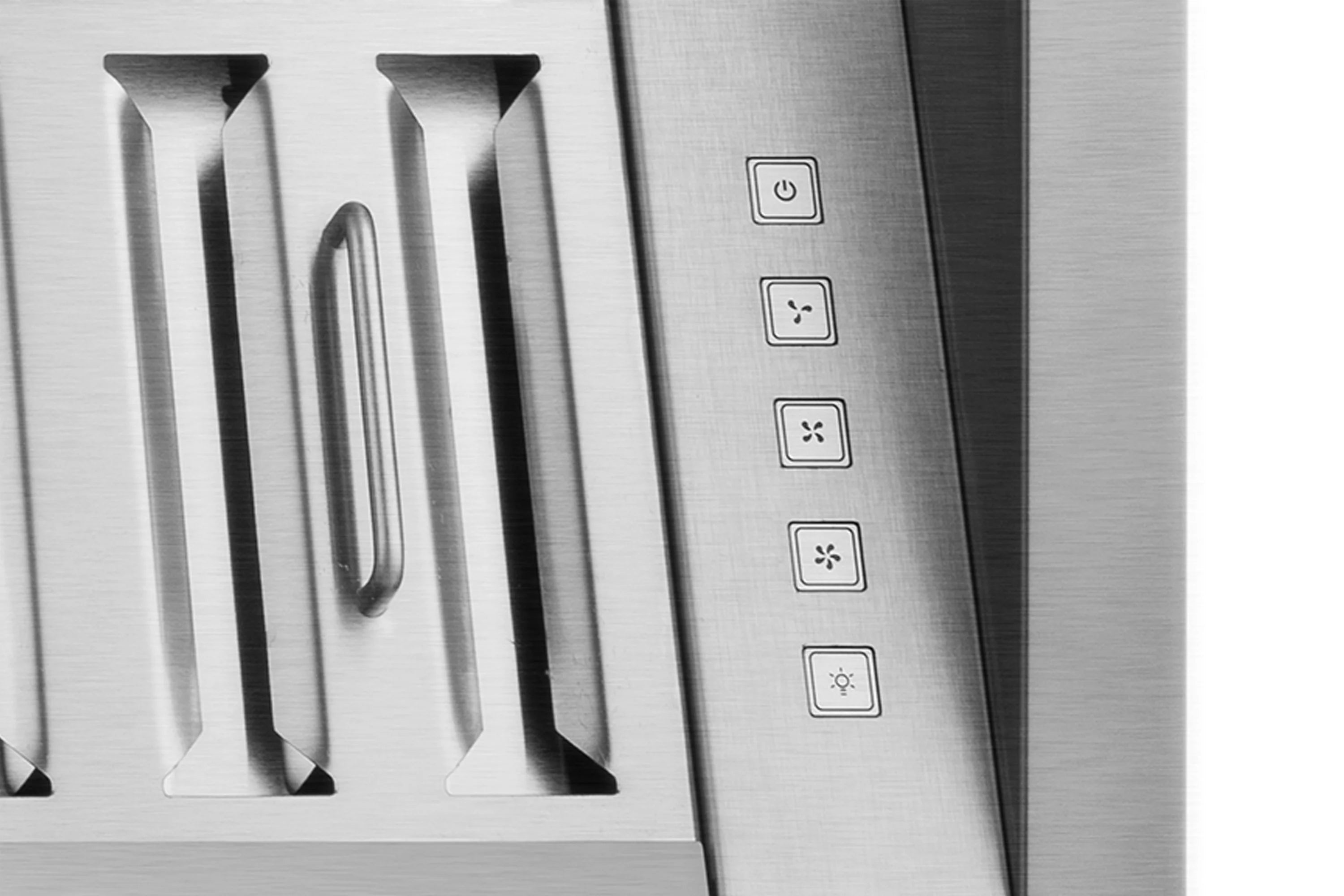 Hauslane | Pro-Style 40�� IN-R300 Built-In Range Hood, 21�� Deep | Low Noise Performance | Contemporary Design, Full-Size Handles, Professional-Grade Baffle Filters & Grease Tray, LED