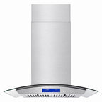 Joeaonz 30-Inch Island Range Hood 900CFM Stainless Steel with Glass Touch Control and Permanent Reusable Filters