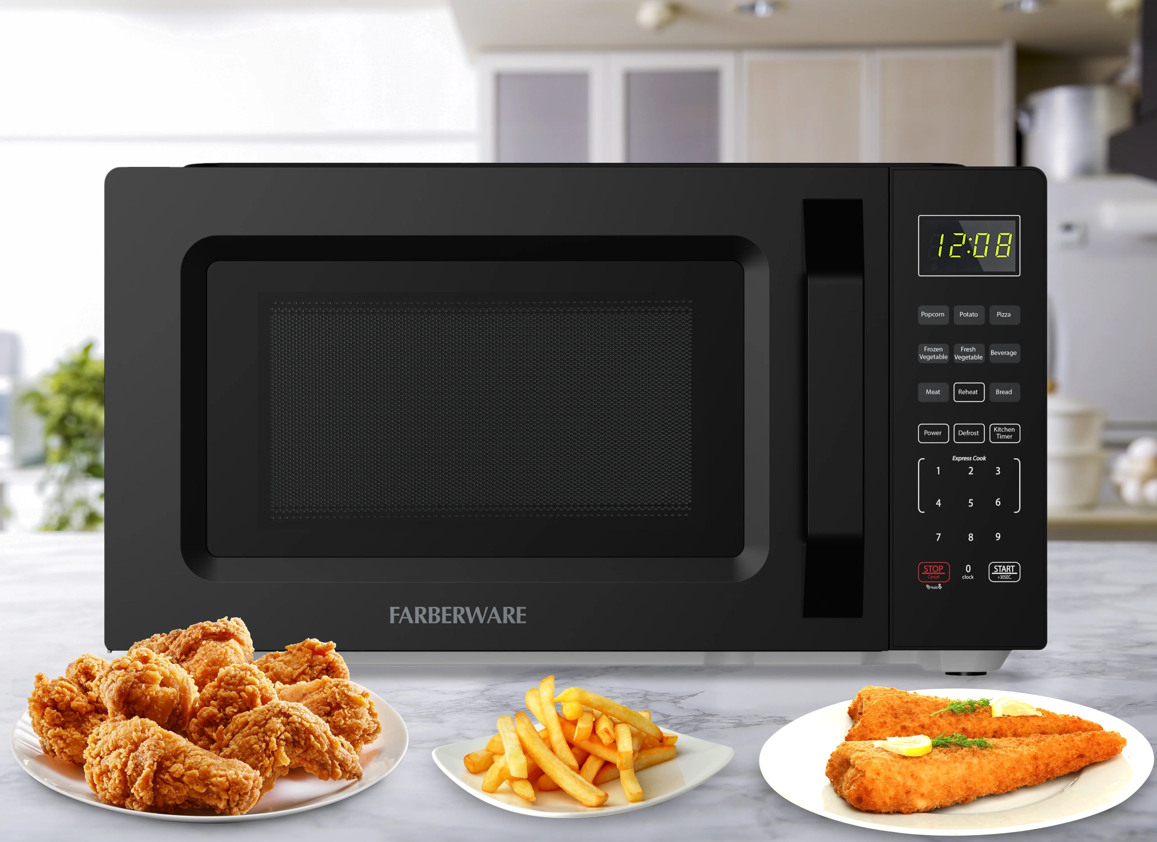 Farberware 1.1 Cu. Ft. 1000-Watt Compact Microwave Oven, Black