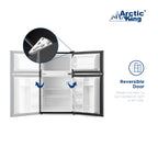 Arctic King 3.2 Cu ft Two Door Mini Fridge with Freezer, Stainless Steel, E-Star