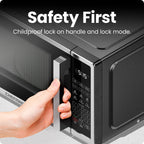 Chefman 0.9 Cu ft Countertop Microwave Oven, 900 Watts - Stainless Steel