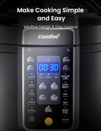 COMFEE�� 6QT Electric Pressure Cooker, 9-in-1 Instant Multi Cooker Olla de Presion  Rice Cooker Slow Cooker Steamer Saut�� Yogurt Maker Non-Stick Pot