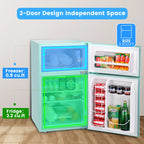 Moifoi 3.1 Cu. Ft. Two-Door Compact Refrigerator, Gray