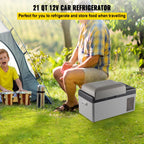 KFFKFF car refrigerator 22qt, 12 volt single zone portable refrigerator, 12/24 volt dc and 110-240 volt ac compressor cooler, refrigeration range -4�H refrigeration range, suitable for cars, trucks