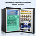 Smad 3.8 Cu ft 12/24V RV Refrigerator 110L DC Compact Portable Fridge with Freezer