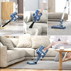 PrettyCare Cordless Vacuum Cleaner, 6-in-1 Lightweight Stick Vacuum,Self-Stand,Deep-Blue,W200-DB