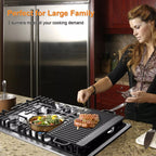 Amzgachfktch 5 Burners Stove 30 inch Gas Cooktop NG/LPG Stainless Steel Built-in with Grill