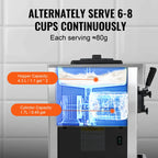 KFFKFF Commercial Soft Ice Cream Machine 21-31 L/H Output 3-Flavor  LED Display Auto Clean 4.3L/1.1GAL Hopper ,1.7L/0.45gal Cylinder
